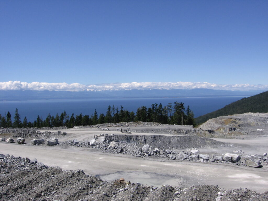 Texada Quarry looking out over Georgia Strait